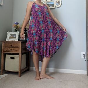 ASTR Strap Summerdress Pink Purple Blue Abstract Print Women’s Size Small